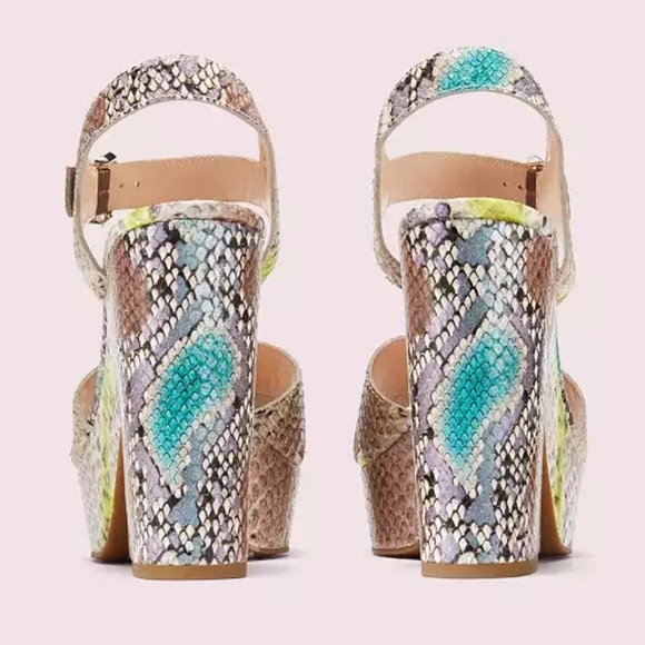 Kate Spade Grace Platform Sandals Lemon Sorbet NIB Retail $228 Sold Out - Picture 5 of 14